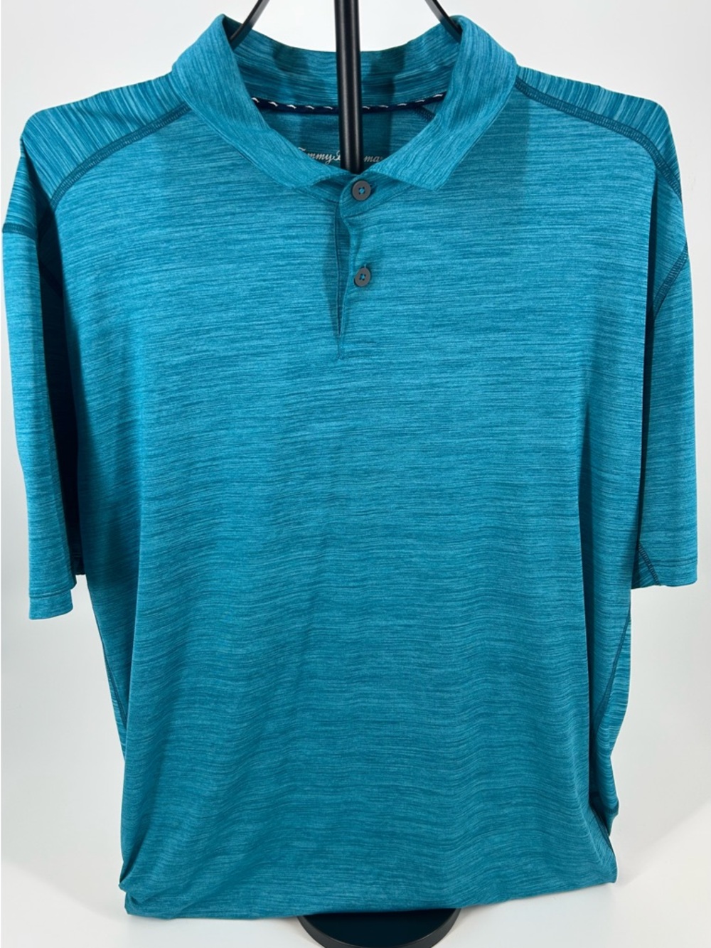 Tommy Bahama Teal Heathered Short-Sleeve Polo
